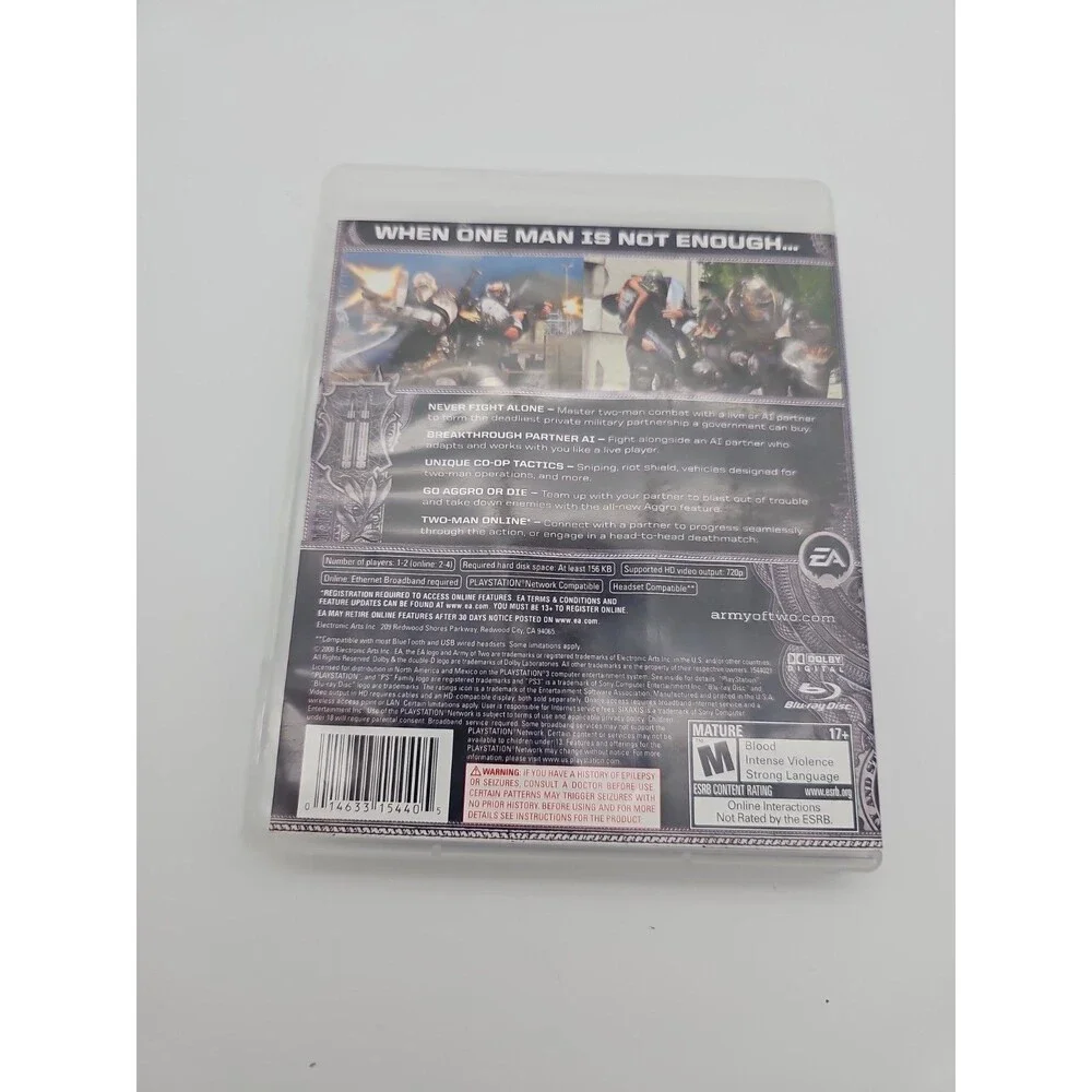 Army of Two Sony PlayStation 3 PS3 2008 CIB Complete Manual Tested Works
